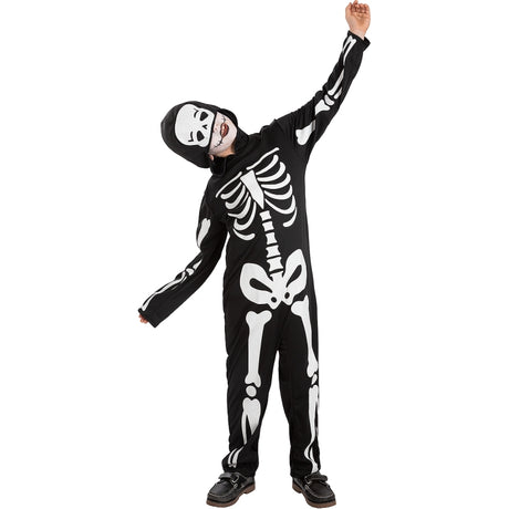 Disfraz de Esqueleto Negro Clásico para niño Bis