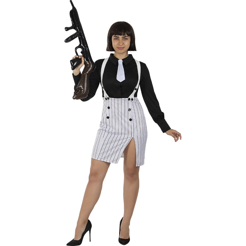 Disfraz de Gánster Blanco para mujer Bis