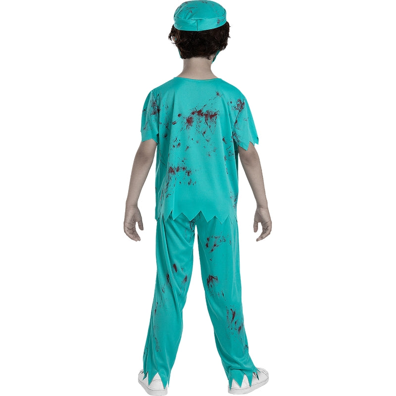 Disfraz de Doctor Zombie Sangriento para niño Espalda