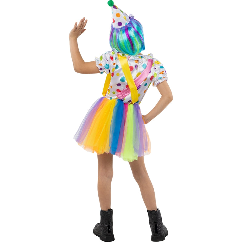 Disfraz de Payasa Tul Multicolor para niña Espalda