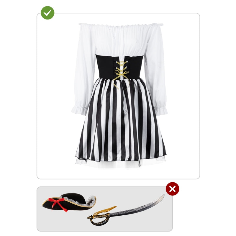 Disfraz de Pirata Filibustero para mujer Contenido