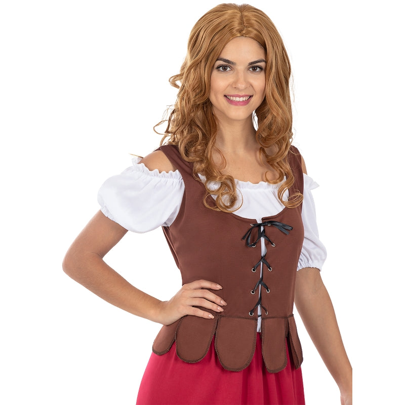 Disfraz de Tabernera Medieval Clásica para mujer Detalle