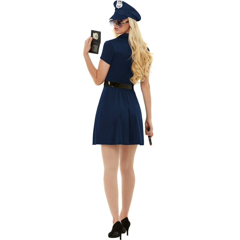 Disfraz de Oficial de Policía para mujer Espalda