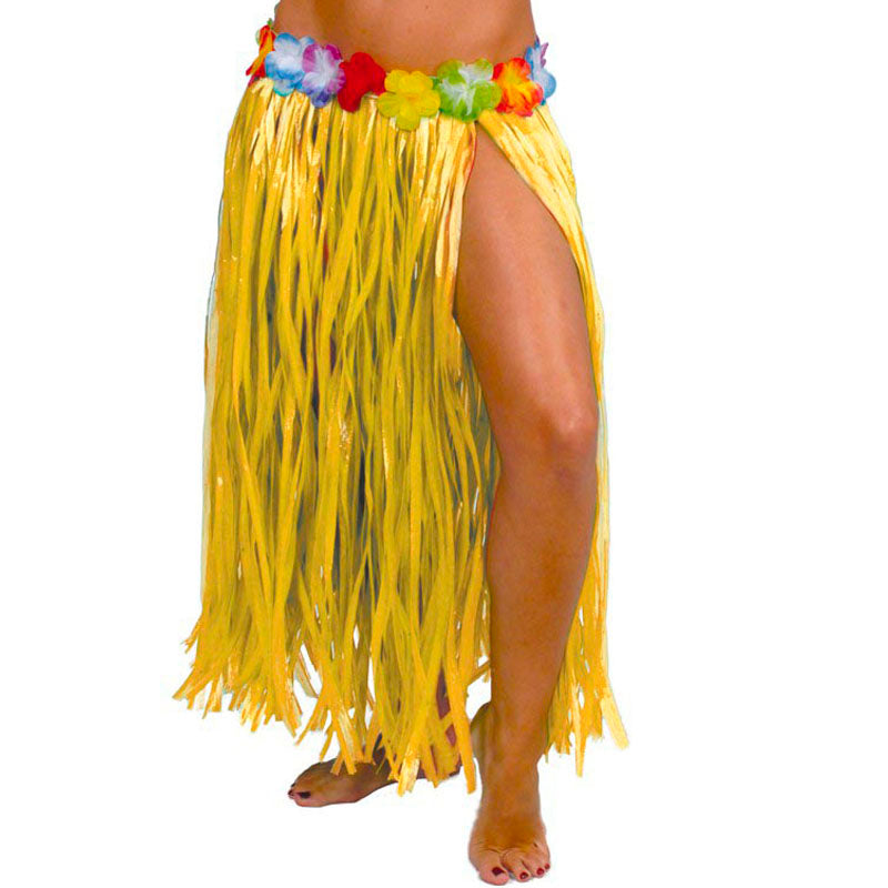Falda Hawaiana larga amarilla
