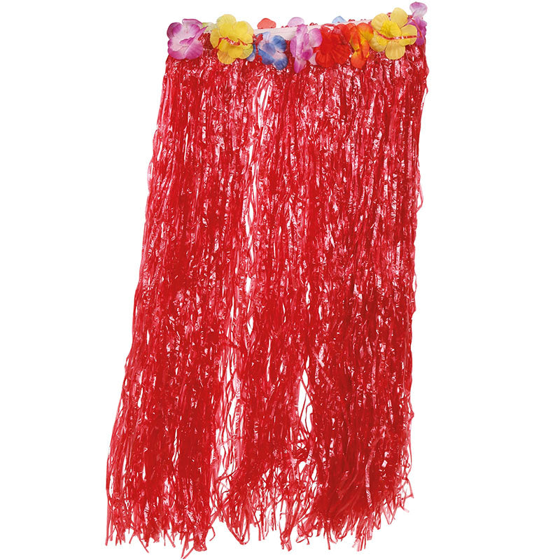 Falda Hawaiana larga roja packaging