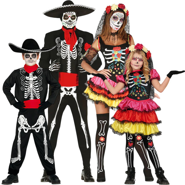 Disfraces Novios Esqueletos Mexicanos para grupos y familias