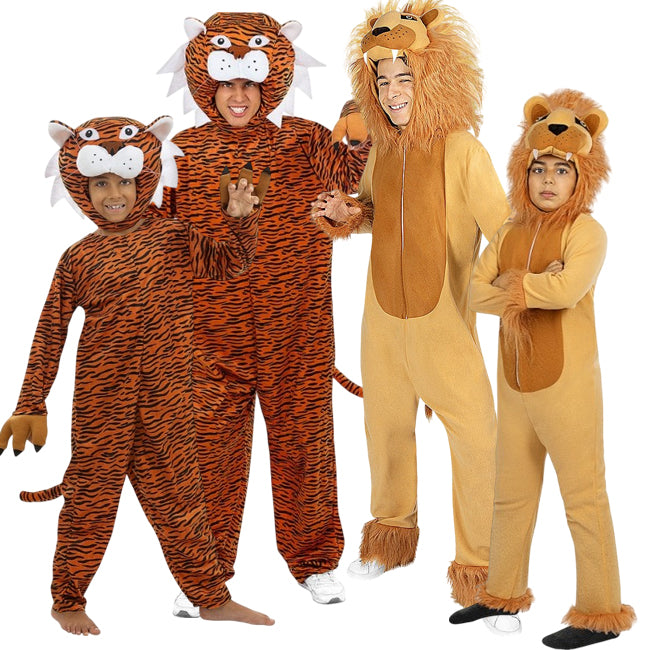 Disfraces Tigres y Leones Salvajes para grupos y familias