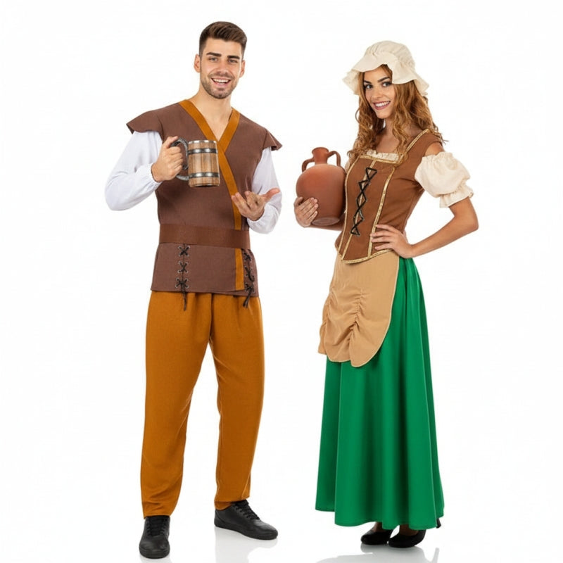Costume Couple Taverniers Médiévaux