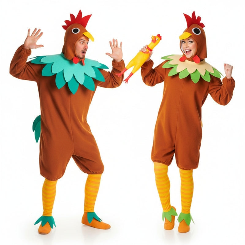Déguisements Coq et Poule Marron