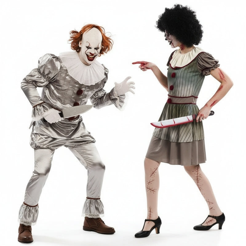 Déguisements Clowns diaboliques gris