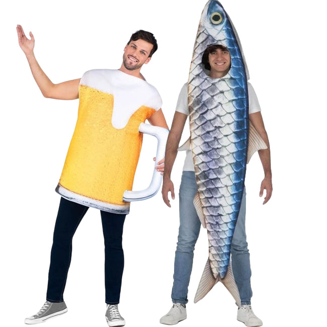 Pareja de Jarra de Cerveza y Sardina