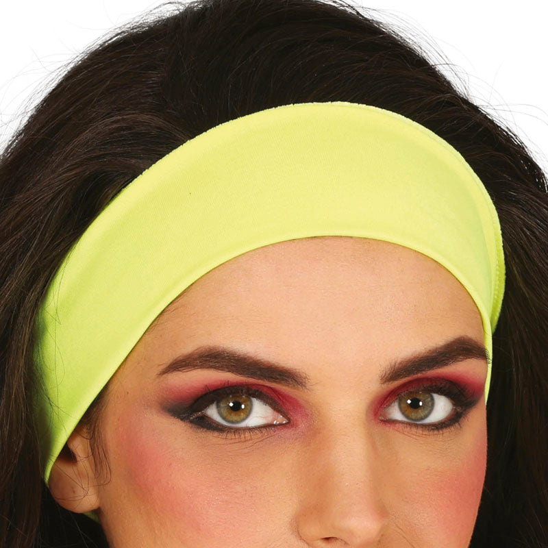 Cinta para la cabeza de color neón amarillo