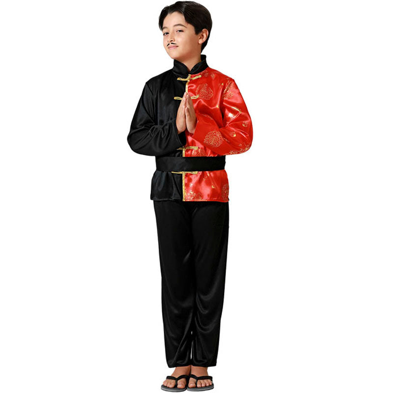 Disfraz para niño de Chino negro y rojo
