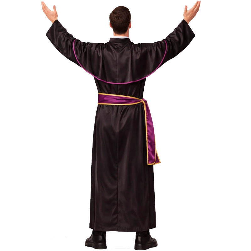 Disfraz de Cura Monseñor para hombre espalda