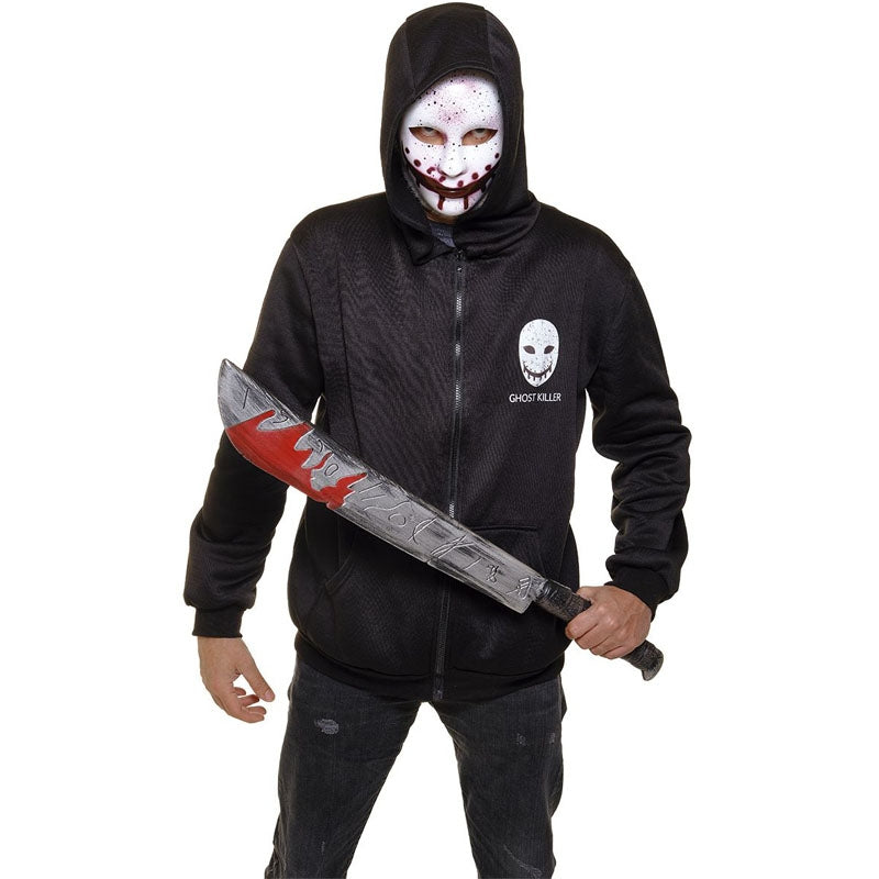 T-shirt Halloween Homme Effrayant 'Problème Résolu' - Impression Sanguinolente 3D, Polyester, Déguisement Horreur - 5