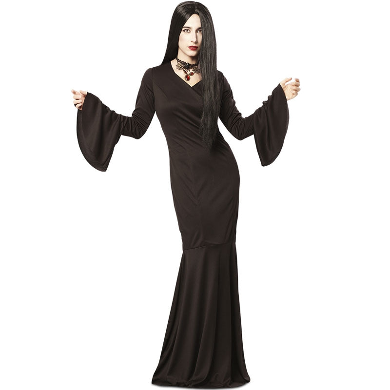 Disfraz de Morticia Addams gótica para mujer