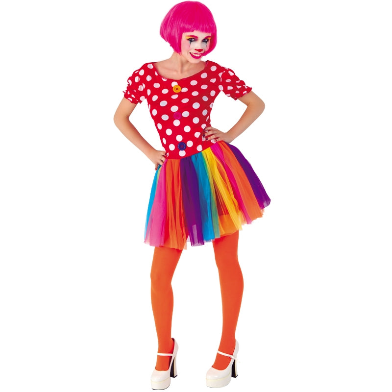 Disfraz de Payasa Tul Multicolor para mujer