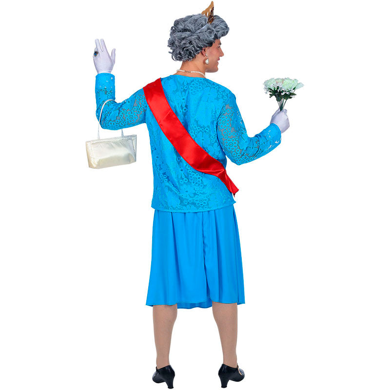 Disfraz de Reina de Inglaterra para hombre Espalda