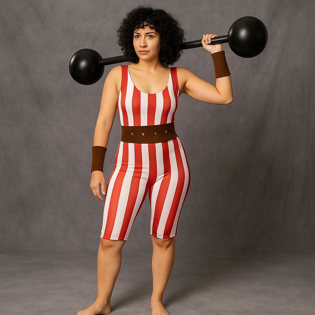 Déguisement Strongwoman à rayures Circo femme