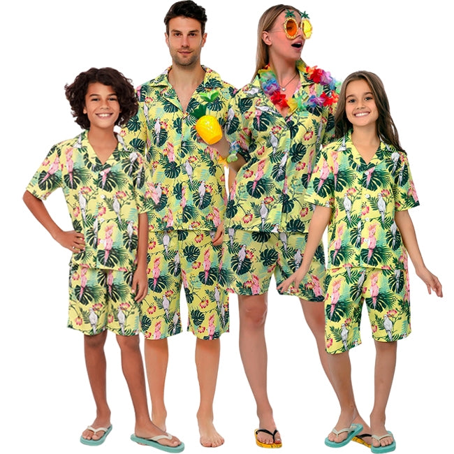 Ensemble Chemise + Short Hawaïen Pour Homme – Avec Chapeau Bob, Tenue Plage Et été Décontractée - 8