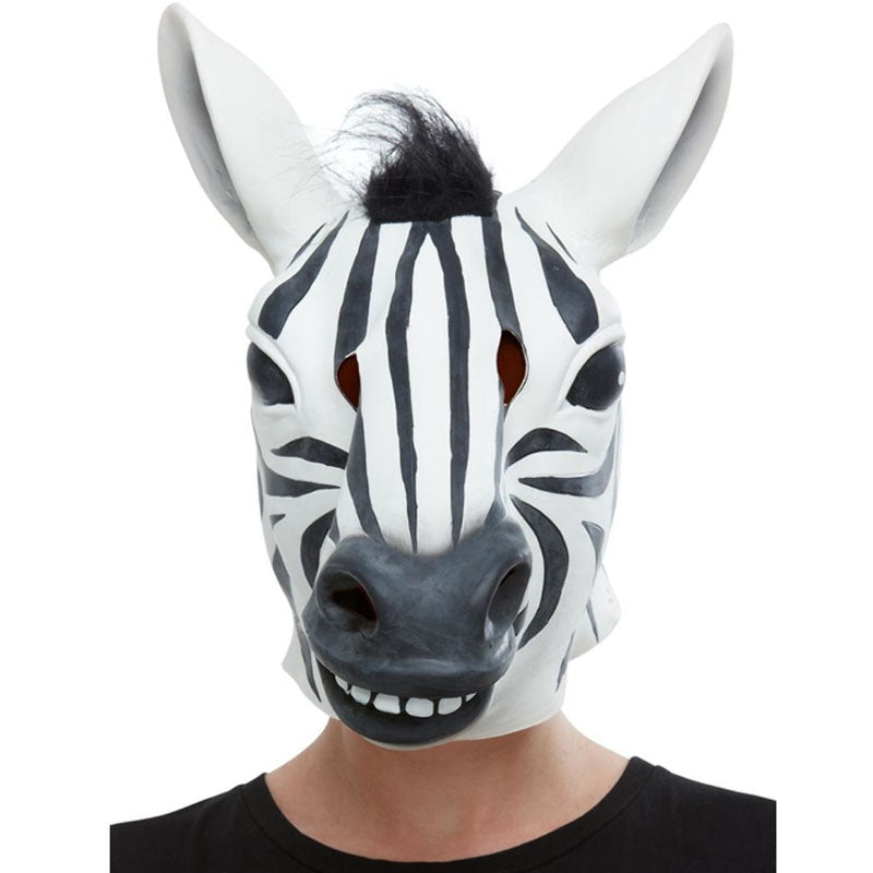 Masque Anti-mouches Pour Cheval - Imprimé Zèbre Avec Oreilles - Neuf, équitation