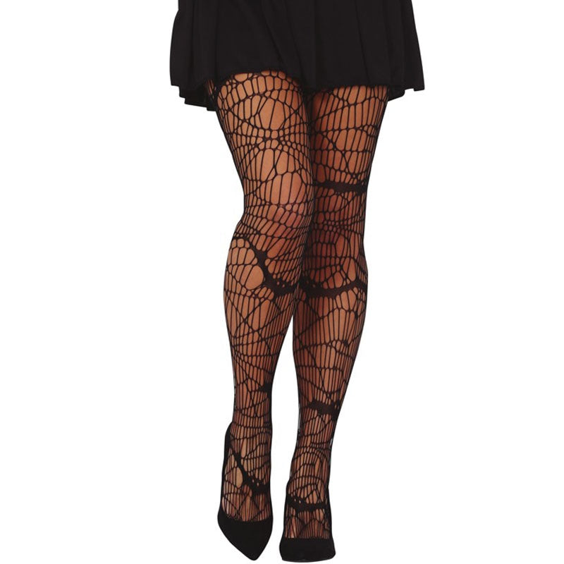 Collants Résille à Motif Araignée Pour Halloween - Accessoire De Costume De Sorcière Pour Femme, Adulte Ou Enfant
