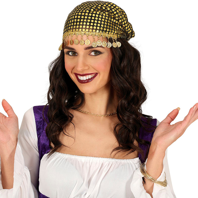 Pañuelo de pitonisa con monedas