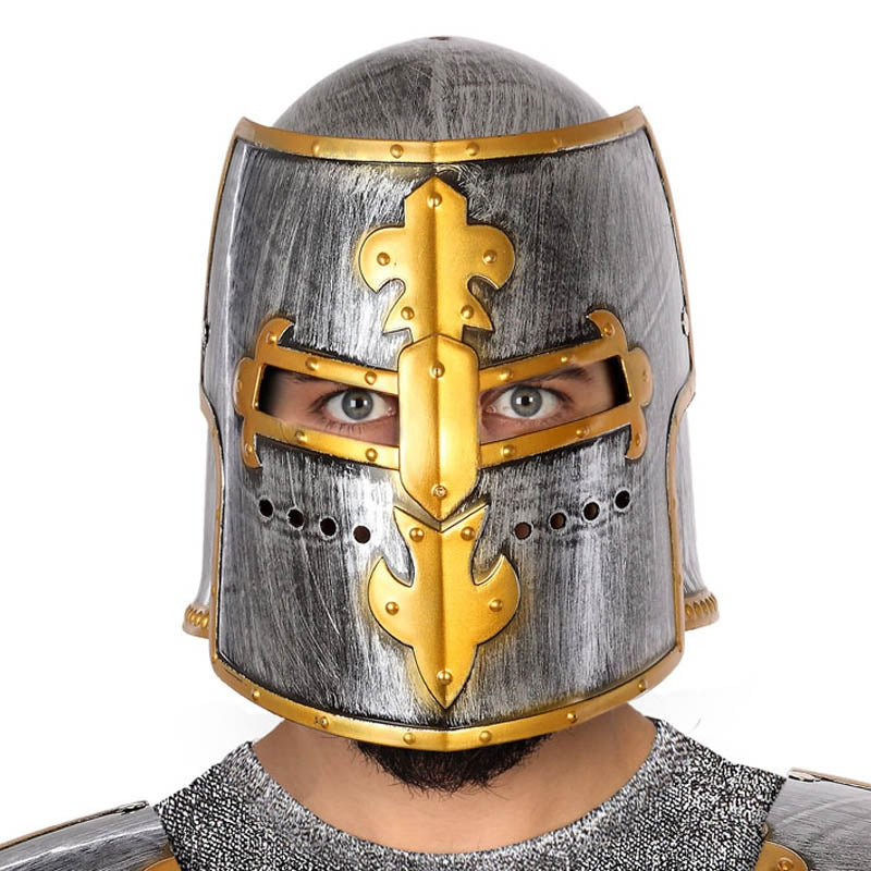Masque casque de chevalier croisé en carton Masque casque de chevalier croisé en carton