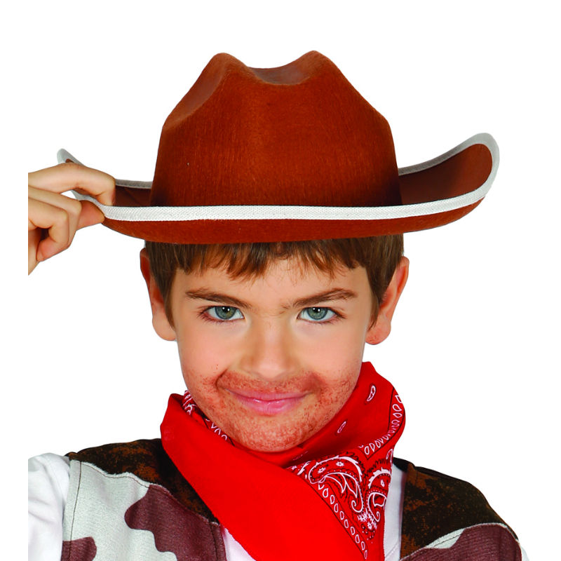 Chapeau De Cowboy Pour Enfant En Daim Synthétique - Beige, Taille Unique, Pour Déguisement Ou Fête à Thème - 11