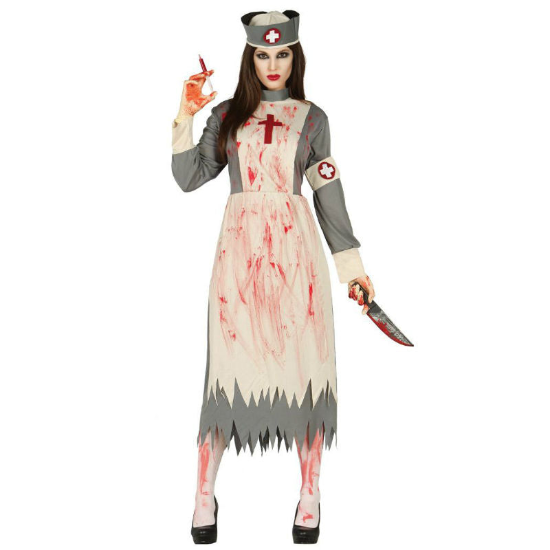 Déguisement Infirmière Zombie Halloween Pour Femme - Ensemble 9 Pièces Avec Accessoires Sanglants Réalistes - 11