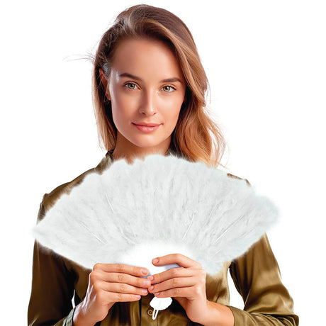 Abanico de Plumas Blanco