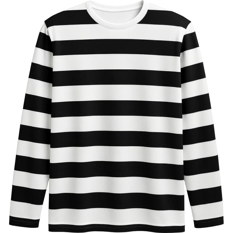 Camiseta de disfraz de Rayas blancas y negras para mujer Detalle