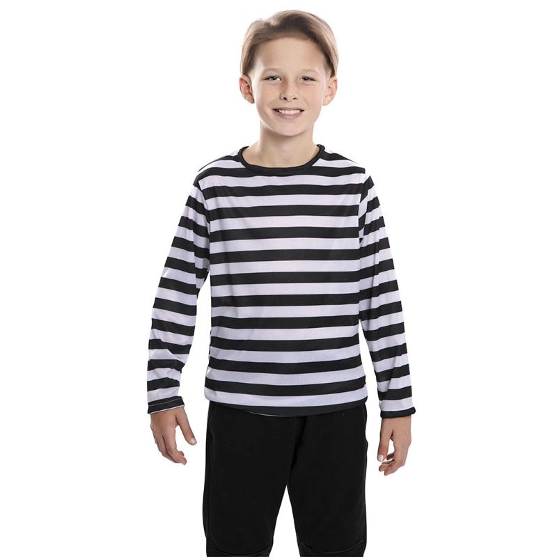 Camiseta de Rayas Negras y Blancas infantil Niño