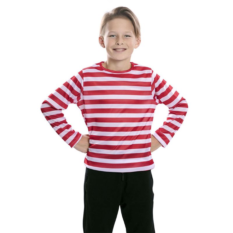 Camiseta de Rayas Rojas y Blancas infantil