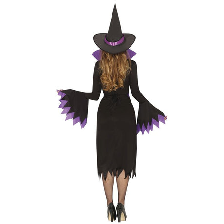 Disfraz de Bruja Chic Lila para mujer Espalda