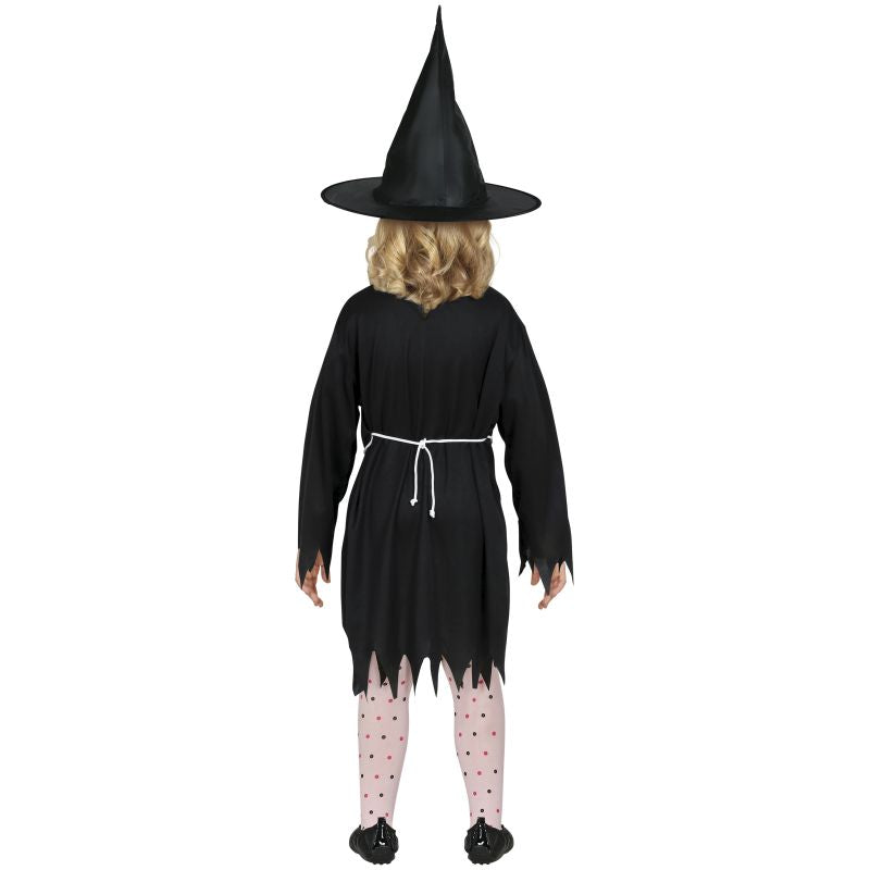 Disfraz de Bruja Negra Clásica para niña Espalda