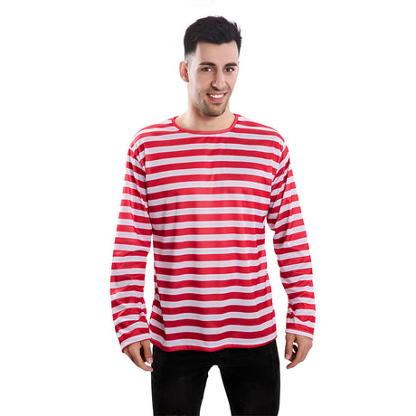 Camiseta de Rayas Rojas y Blancas adulto unisex