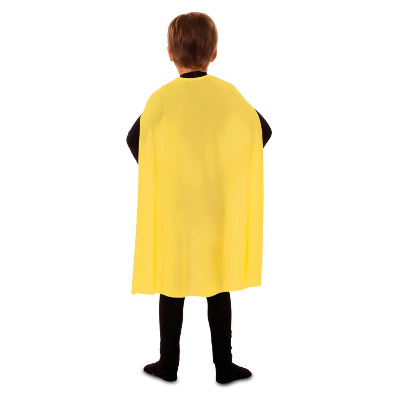 Capa superhéroe amarilla 70cm infantil Espalda