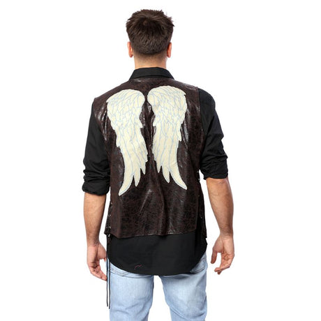 Disfraz de Chaleco motero para hombre Espalda