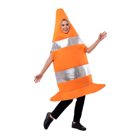 Disfraz de Cono de Tráfico Naranja adulto unisex Bis