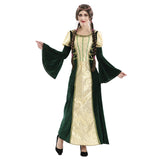 Disfraz de Dama Medieval Verde y Dorada para mujer