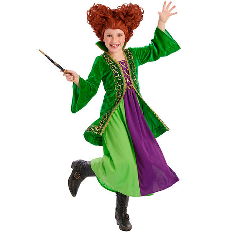 Disfraz de Bruja verde Winifred para niña dorso