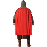 Disfraz de Caballero Medieval negro con capa para hombre Espalda