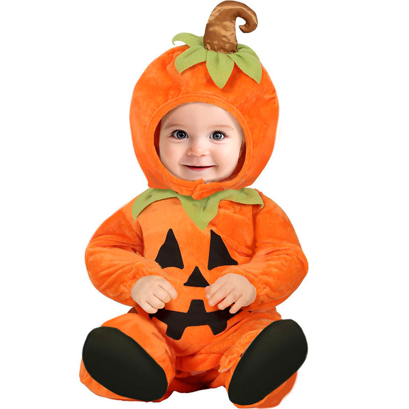 Costume Halloween Enfant Citrouille - Ensemble Avec Chapeau, Sac Et Chaussures, Orange, Tailles 3-7 Ans (90-120 Cm)