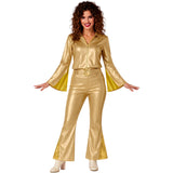 Disfraz de Disco Cowboy oro para mujer