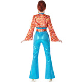 Disfraz de Disco azul años 70 para mujer Espalda
