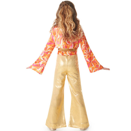 Disfraz de Disco dorado años 70 para niña Espalda