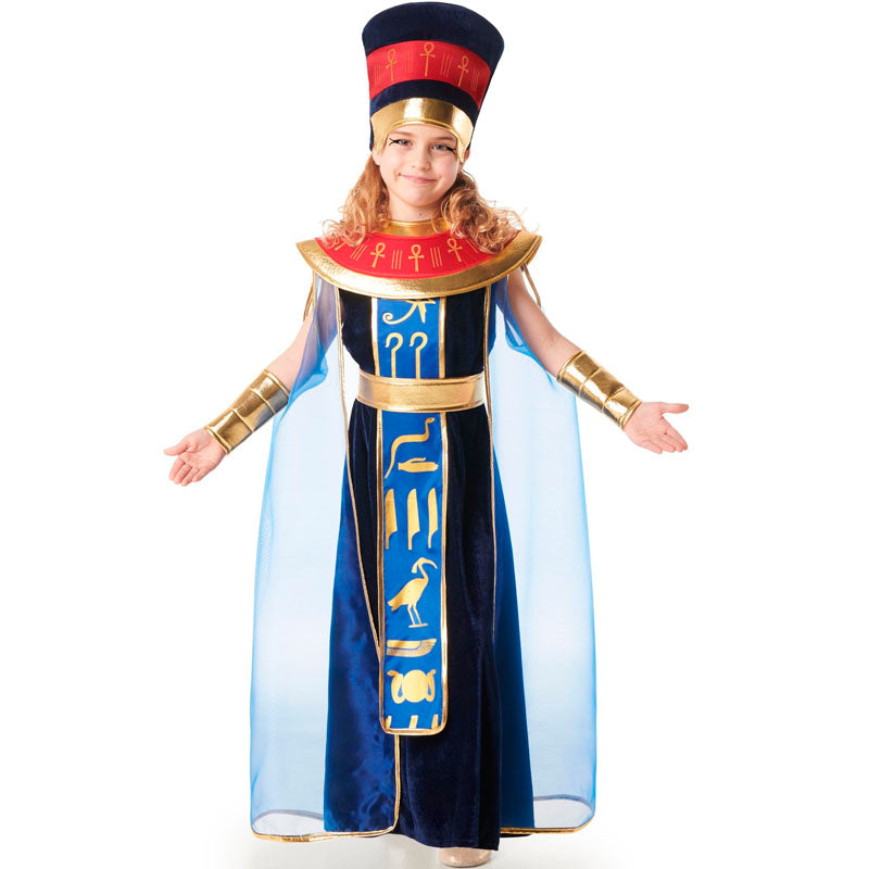 Disfraz de Egipcia terciopelo azul para niña