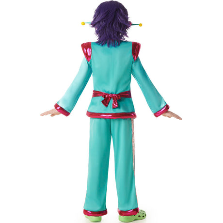 Disfraz de Marciano verde turquesa para niño Espalda