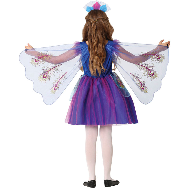 Disfraz de Pavo Real para niña Espalda